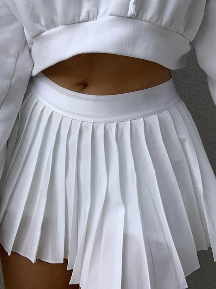 Women’s Pleated Mini Skirt – Elastic Waist Short Skirts