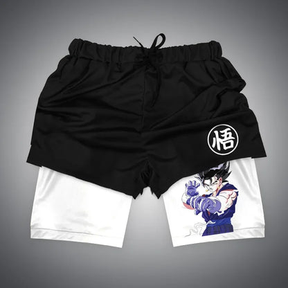 Dragon Ball & One Piece Anime Print Gym Shorts