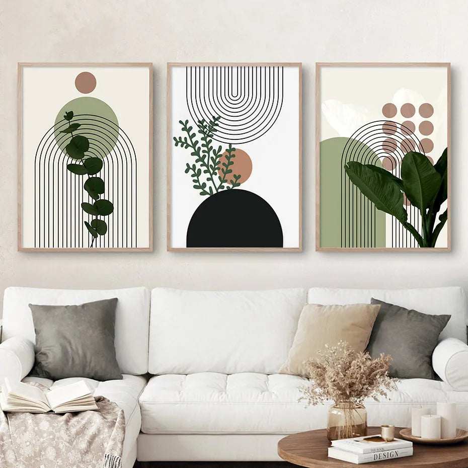 Abstract Green Plants Canvas Wall Art Painting