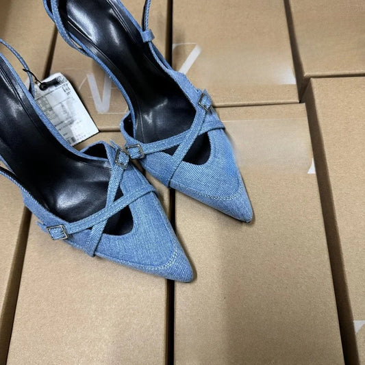 Talons hauts d'été à bride arrière Pearl Decor pour femmes