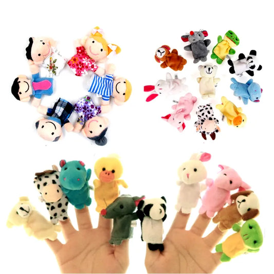 Marionnettes à doigts en peluche pour bébé, accessoires pour raconter une histoire