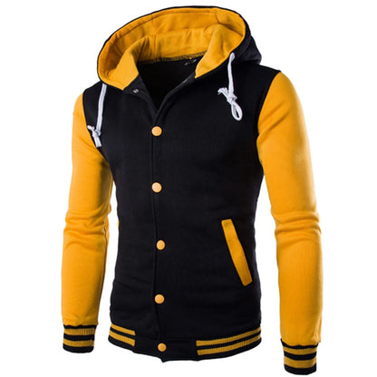 Men's Slim Fit Baseball Hoodie Jacket