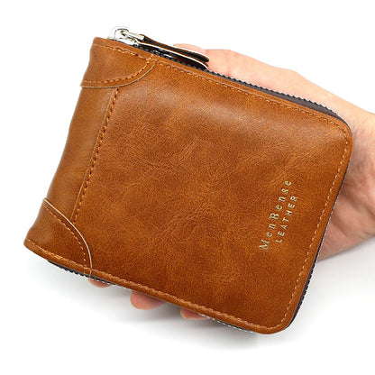 Men's PU Wallet with Coin Pocket & Multi-card Holder