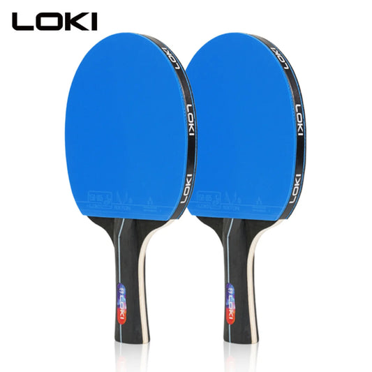 Long Handle Table Tennis Racket – Blue Ping Pong Paddle with High Grip Rubber