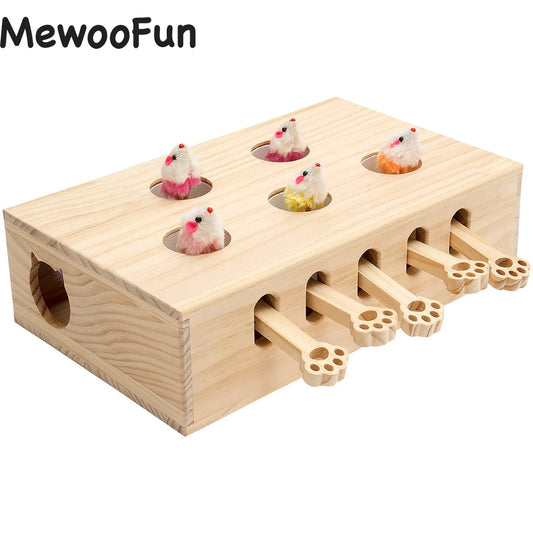 MewooFun Cat Toys - Solid Wood Toys for Indoor Kittens