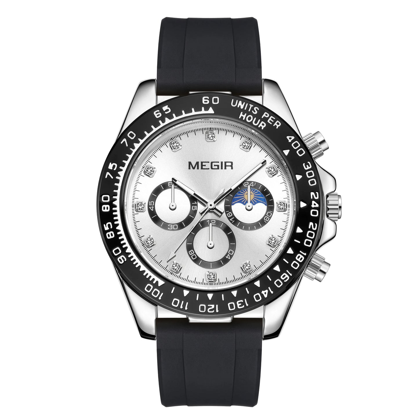 Herren-Quarzuhr aus Edelstahl – Wasserdichte Outdoor-Sportarmbanduhr mit Leuchtzifferblatt