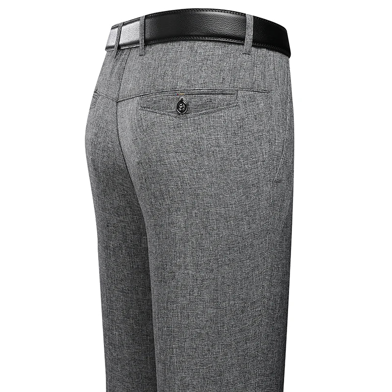 Men's Summer Elastic Straight Formal Pants
