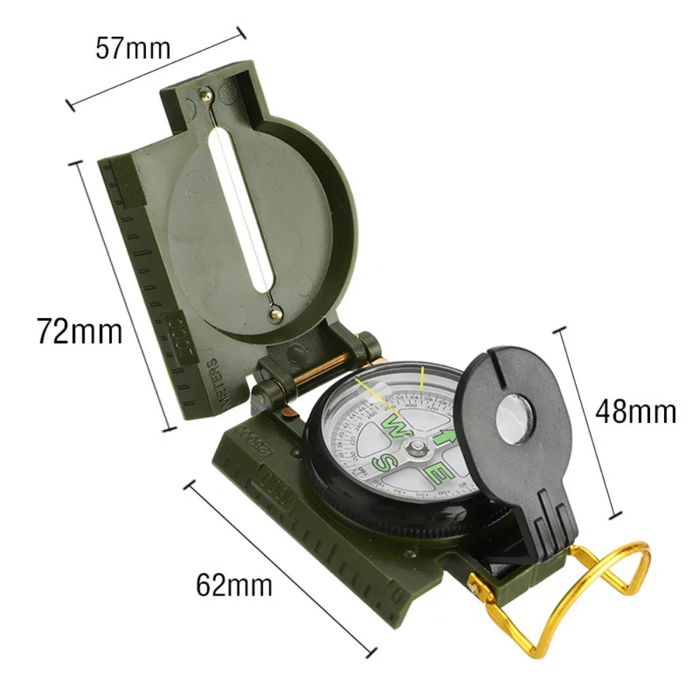 Boussole militaire portable – Vert armée pliable pour la navigation en extérieur