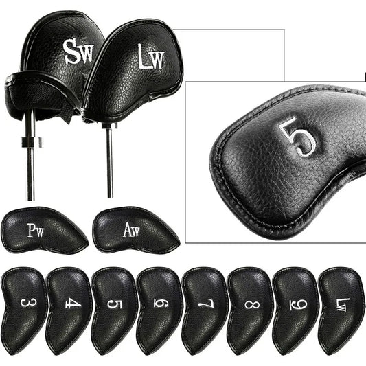 golf iron head covers, golf club head covers, golf club protectors, golf club accessories, leather head covers, leather golf headcovers, leather putter cover, putter headcover, leather driver headcover, leather golf club covers