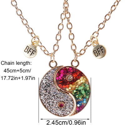 2 herzförmige Magnet-Panda-Halsketten