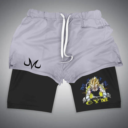 Gym-Shorts mit Dragon Ball &amp; One Piece-Anime-Print