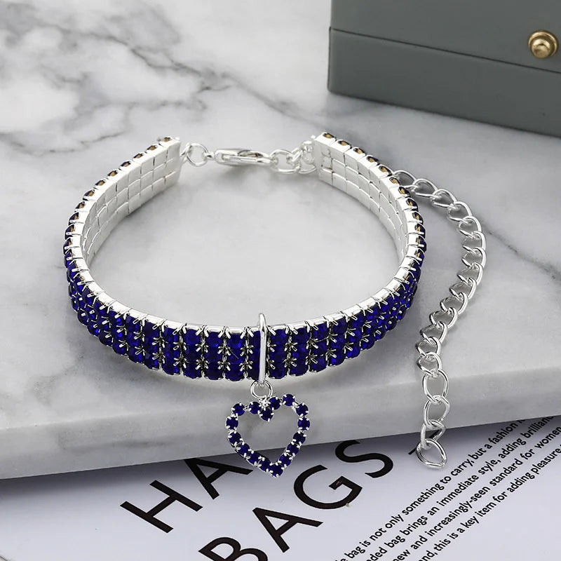 Elastic Rhinestone Pet Collars