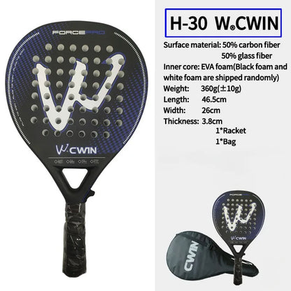 Raquette professionnelle souple en EVA pour adultes, en fibre de carbone. 