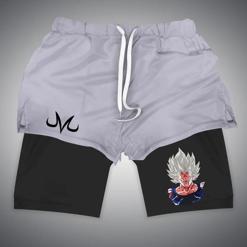 Dragon Ball & One Piece Anime Print Gym Shorts