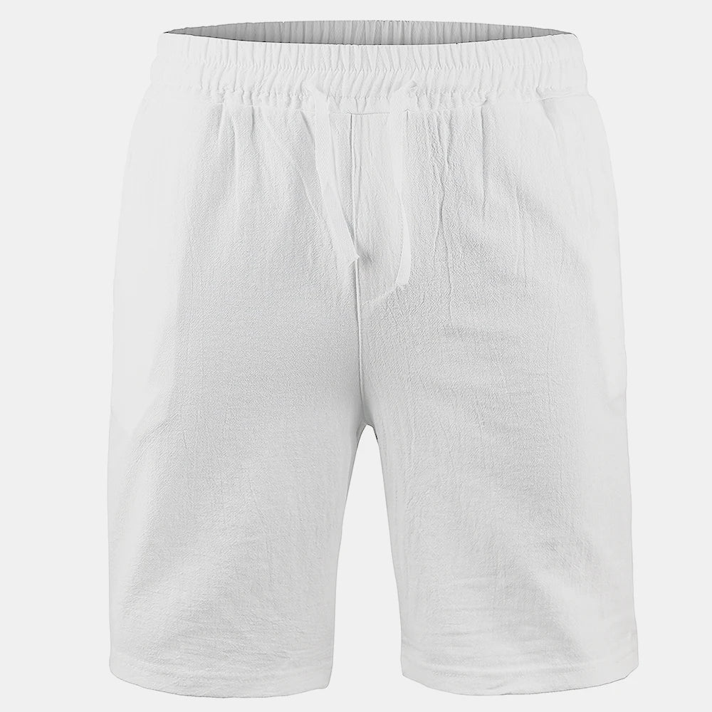 Men's Casual Cotton-Linen Drawstring Shorts