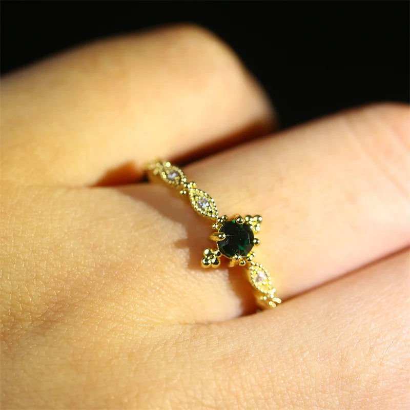 Adjustable Zircon Heart Rings for Women