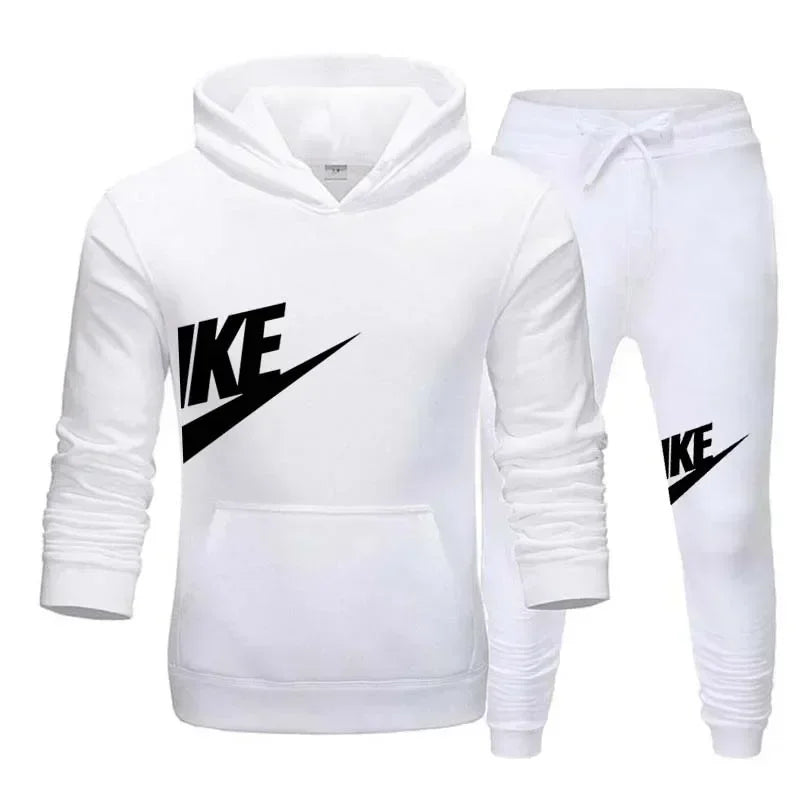 Men's Patchwork Hoodie & Sweatpants Set -  Slim Tracksuit