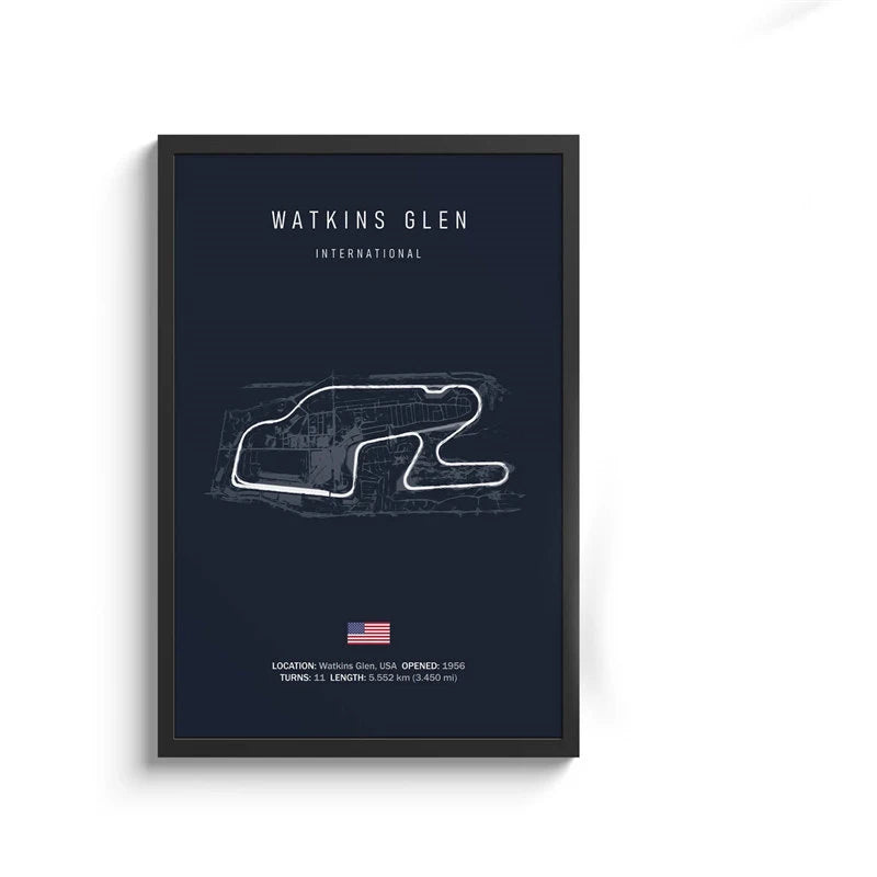 Monaco F1 Leinwand-Wandkunst, nordische Ästhetik