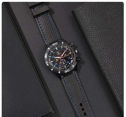 Runde Herren-Sportarmbanduhr im Militär-Stil