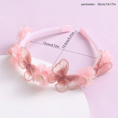Serre-têtes faits main pour fille, avec perles, plumes, papillons et fleurs