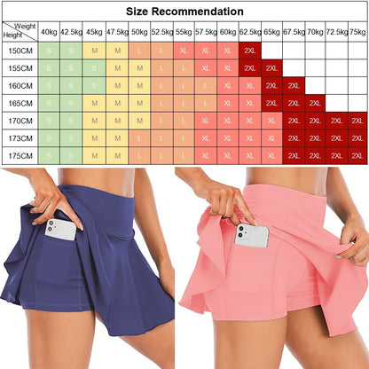 Golfrock mit hoher Taille und Fitness-Shorts für Damen