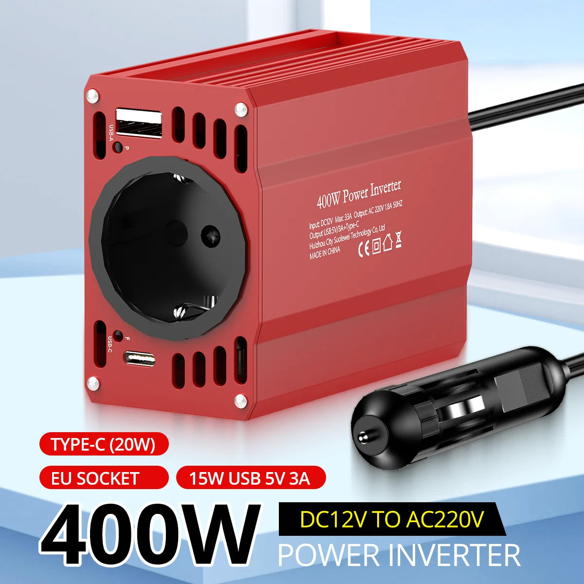 Multiuse DC12V to AC 220V 400W Solar Inverter