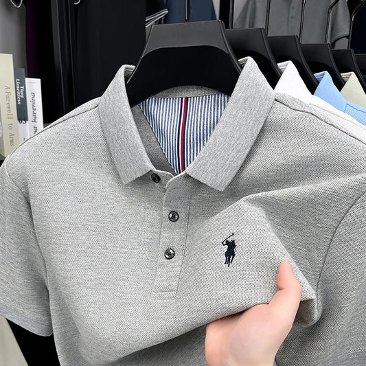 Men's Summer Cotton Embroidery Golf Polo Shirt