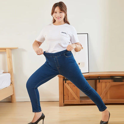 Röhrenjeans – Damen-Jeans mit guter elastischer Taille, dehnbar