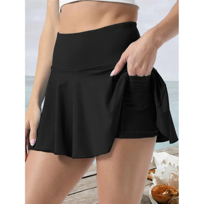 Falten-Tennisrock mit hoher Taille für Damen