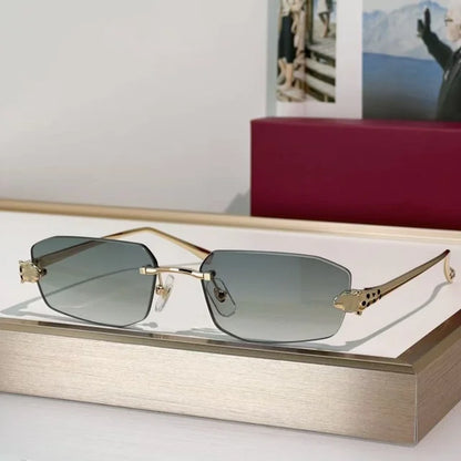 Randlose rechteckige Sonnenbrille für Damen