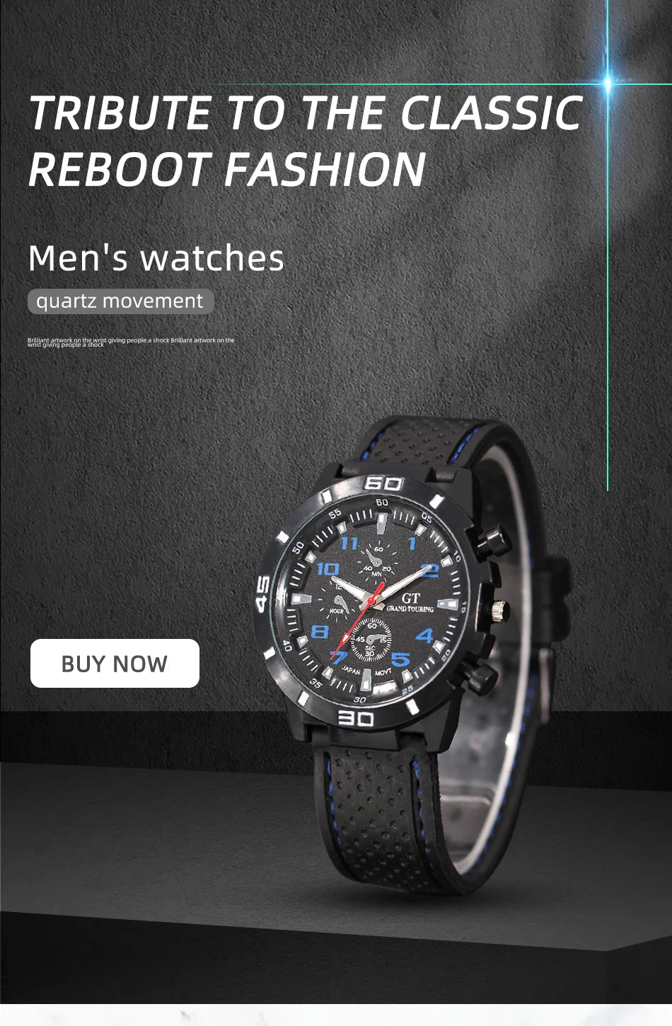 Runde Herren-Sportarmbanduhr im Militär-Stil