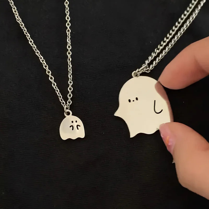 Korean Little Ghost Couple Pendant Necklaces
