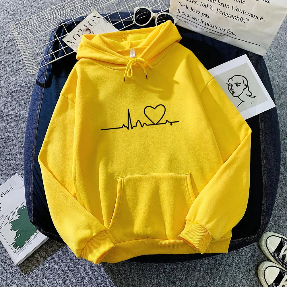 Lässiger bedruckter lockerer Hoodie - Frühlings-Streetwear-Pullover