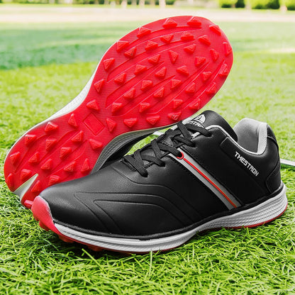 Men’s Waterproof Golf Shoes Lightweight Spiked Golf Sneakers Professional Athletic Golf Trainers Non-Slip Outdoor Golf Footwear