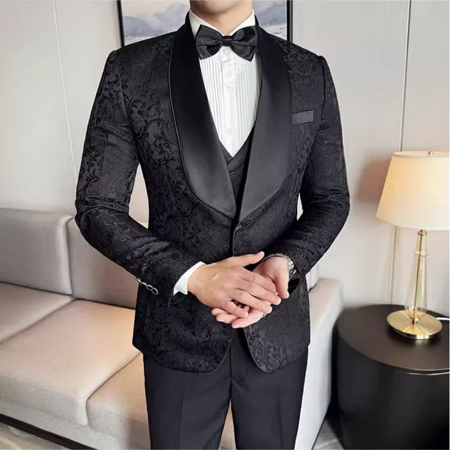 Costume de mariage 2 pièces pour hommes, smoking de smoking champagne sur mesure