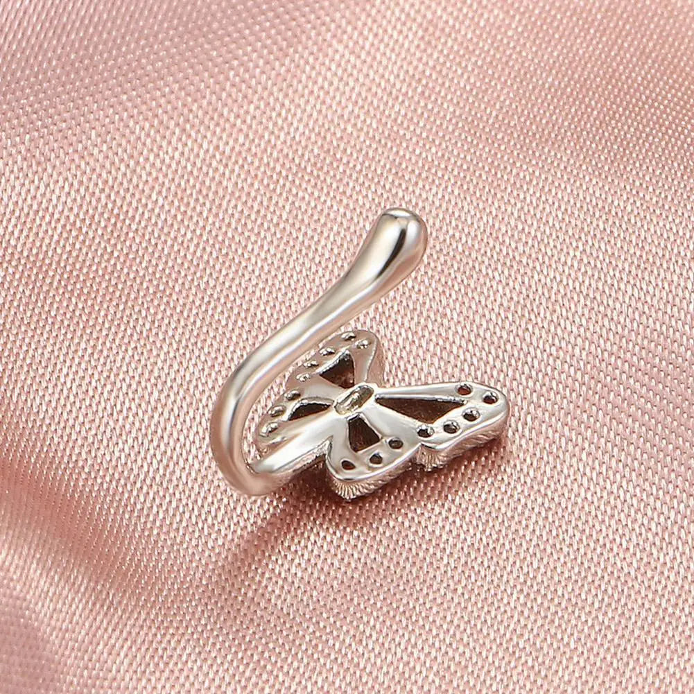 Faux piercing clip nez manchette bijoux