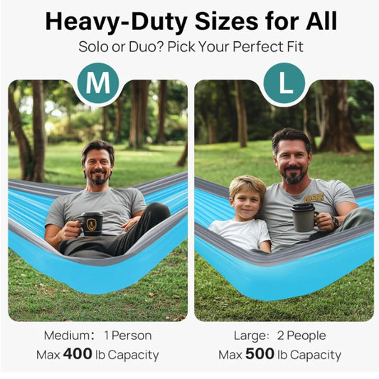 Extra-Large Double Camping Stainless Steel Hooks Hammocks