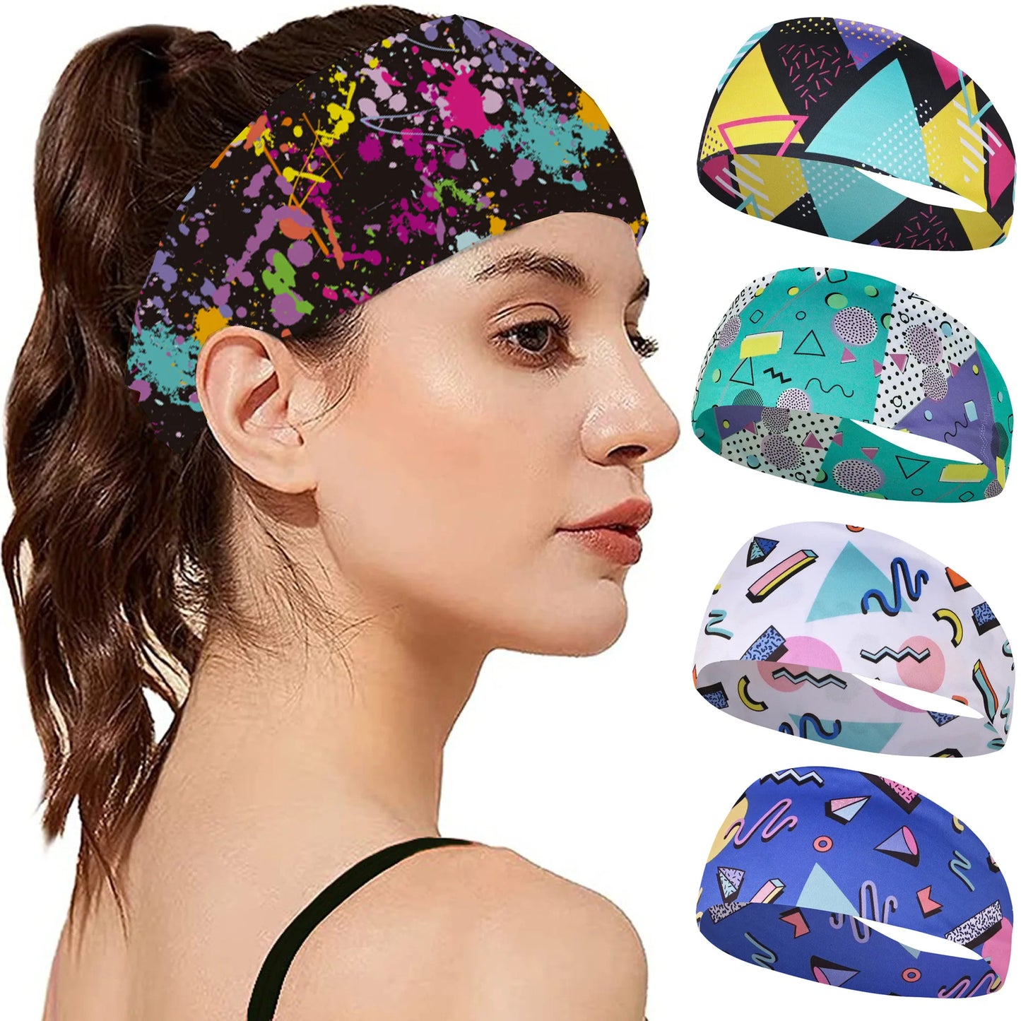 Vintage Print Sports Headband for Yoga & Running