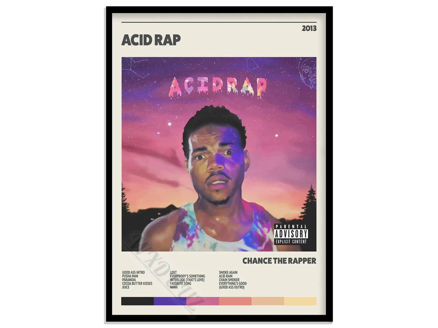 Hip-Hop-Musikstar-Plakatkunst