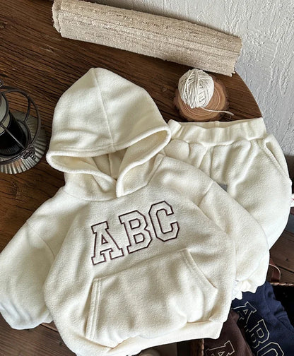 Boys Fur Lined Hoodie Set 2 Piece Tracksuit – Winter Fleece Sweatshirt & Jogger Pants Outfit for Kids