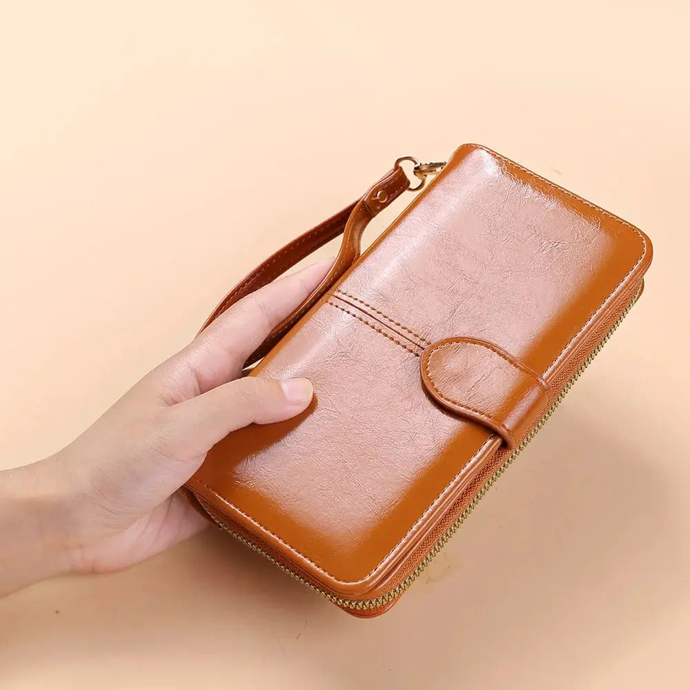 Women’s PU Leather Wristlet Wallet Large Capacity Phone Clutch Purse