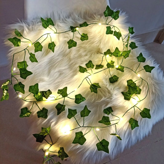 2 m künstliche Efeuranke – LED-Lichter