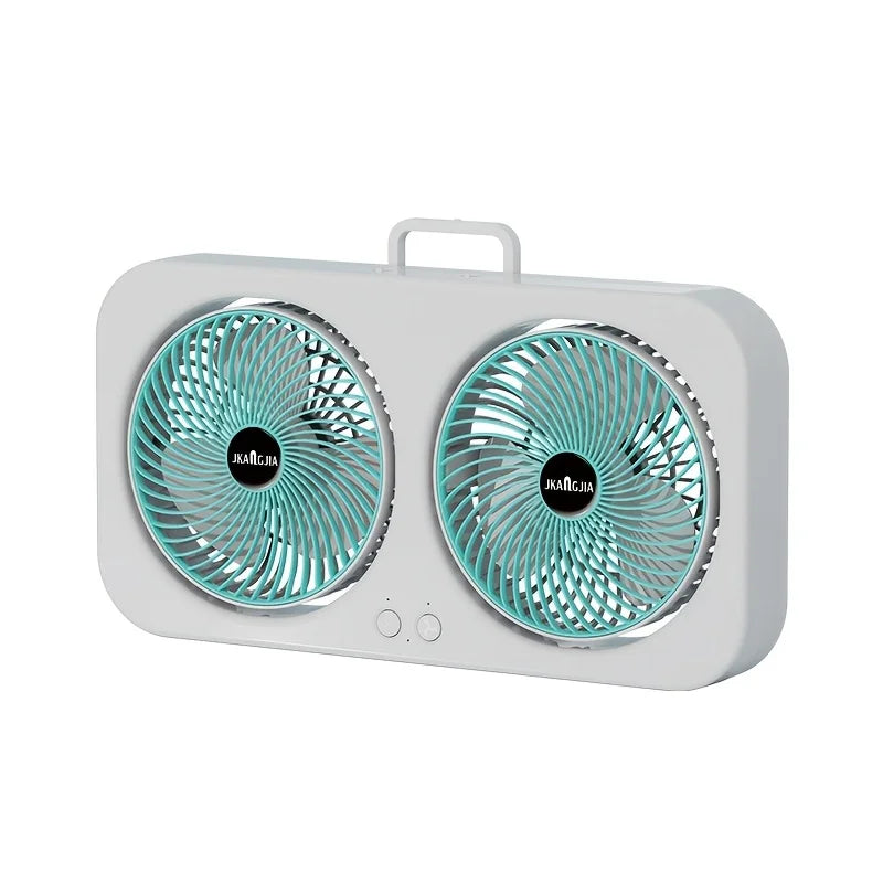 360 Rotation Dual Head Outdoor Wall Mount Fan