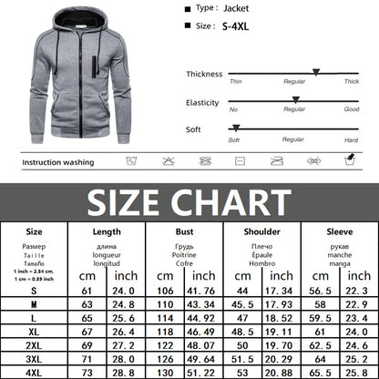 Men's Plus Size Zipper Hoodie Jacket