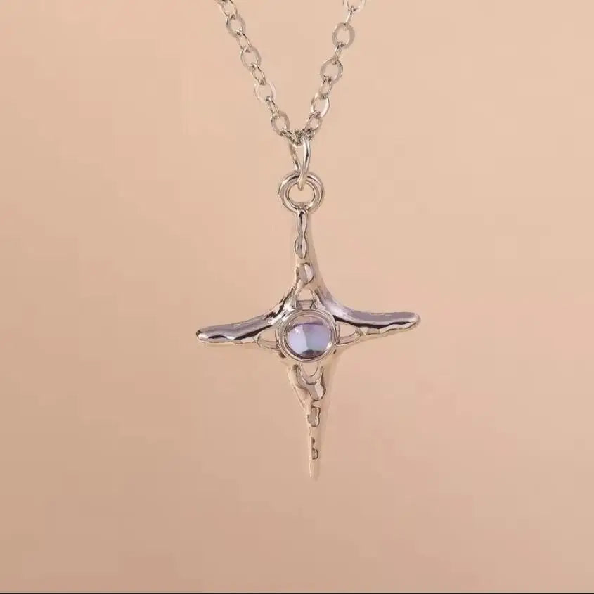 Silver Color Long Tassel Pendant Bow Necklaces