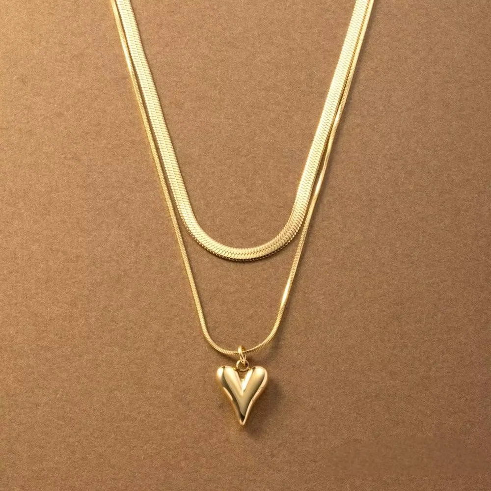 Women's Stainless Steel Pendant Drop Chain Necklace