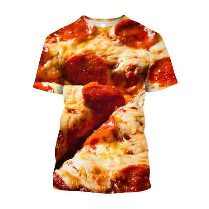 Men's Quick Dry Pasta Pizza 3D Print T Shirt