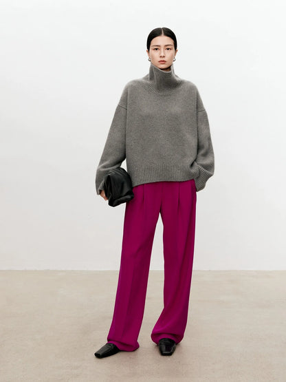 Schicker übergroßer Rollkragenpullover für Damen