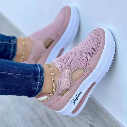 Women's Breathable Hollow Sneaker - Flat Mesh Sandals