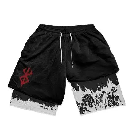 2-in-1-Turnshorts mit Berserker-Print für Herren